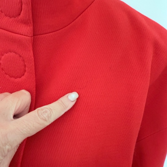 AKRIS Punto Red Mid Length Trench Pea Coat SU 14 Workwear Spring Fashion - Picture 5 of 13